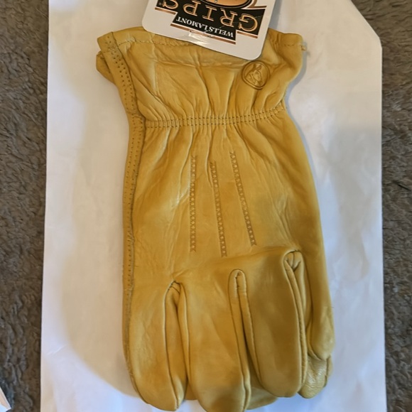 Wells Lamont GRIPS Premium Leather Gloves NWT Natural - Picture 2 of 4